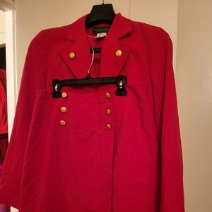Herve Barnard Co-ord red suit & skirt, size 8 Nwot